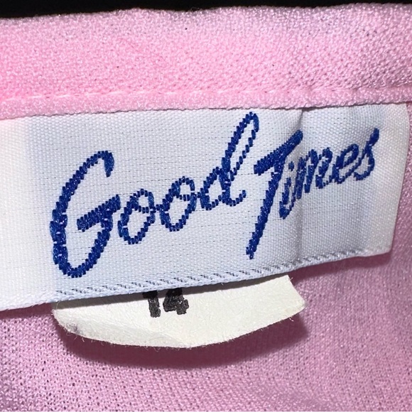 Vintage Pink & Grey Plisse Dress - Picture 7 of 8